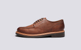 Mac | Mens Derby Shoes in Brown Nubuck | Grenson - Side View