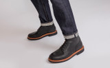 Donald | Mens Derby Boots in Black Nubuck | Grenson - Lifestyle View
