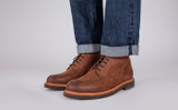 Donald | Mens Derby Boots in Brown Nubuck | Grenson - Lifestyle View