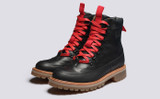 Reid | Mens Hiker Boots in Black Leather | Grenson - Main View