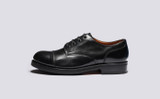 Keith | Mens Derby Shoes in Black Leather | Grenson - Side View