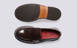 Ernie | Mens Loafers in Brown Leather | Grenson - Top and Sole View