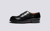 Eric | Mens Derby Shoes in Black Leather | Grenson - Side View