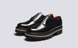 Curt | Mens Derby Shoes in Black Leather | Grenson - Main View