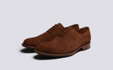 Dylan | Mens Brogues in Brown Toffee Suede | Grenson - Main View