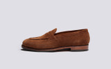 Lloyd | Mens Loafers in Brown Suede | Grenson - Side View