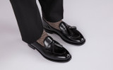Merle | Mens Loafers in Black Leather | Grenson - Lifestyle View