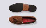 Merle | Mens Loafers in Brown Suede | Grenson - Top and Sole View