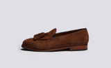 Merle | Mens Loafers in Brown Suede | Grenson - Side View