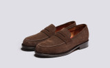 Jago | Mens Loafers in Dark Brown Suede | Grenson - Main View