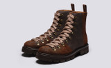 Brady | Mens Hiker Boots in Brown Waxy Leather | Grenson - Main View