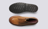 Asa | Mens Derby Boots in Tan Nubuck | Grenson - Top and Sole View