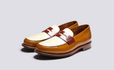 Jago | Mens Loafers in Tan Gloss Multi Leather | Grenson - Main View