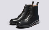 Dudley | Mens Derby Boots in Black Leather | Grenson - Main View