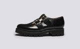 Etta | Mary Jane Shoes for Women in Black Leather | Grenson - Side View