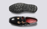 Etta | Mary Jane Shoes for Women in Black Leather | Grenson - Top and Sole View