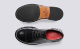 Lara | Womens Derby Shoes in Black Leather | Grenson - Top and Sole View