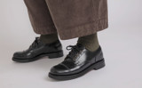Lara | Womens Derby Shoes in Black Leather | Grenson - Lifestyle View
