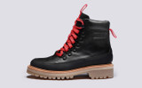Blair | Womens Hiker Boots in Black Leather | Grenson - Side View