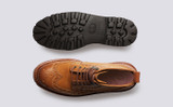 Fran | Womens Brogue Boots in Burnished Nubuck | Grenson - Top and Sole View