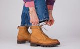 Fran | Womens Brogue Boots in Burnished Nubuck | Grenson - Lifestyle View