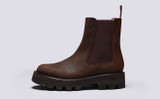 Milly | Womens Chelsea Boots in Brown Waxy Leather | Grenson - Side View