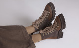 Nanette | Womens Hiker Boots in Brown Waxy Leather | Grenson - Lifestyle View