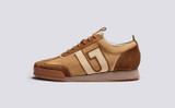 Sneaker 51 + | Mens Trainers in Brown and Cream | Grenson - Side View