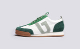 Sneaker 51 | Mens Trainers in White and Green | Grenson - Side View