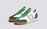 Sneaker 51 | Mens Trainers in White and Green | Grenson - Main View
