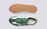 Sneaker 51 | Mens Trainers in White and Green | Grenson - Top and Sole View