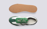 Sneaker 51 | Mens Trainers in White and Green | Grenson - Top and Sole View