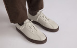 Sneaker 1 | Mens Sneakers in White Rubberised Leather | Grenson - Lifestyle View