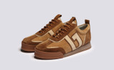 Sneaker 51 + | Womens Trainers in Brown and Cream | Grenson - Main View