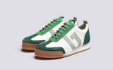 Sneaker 51 | Womens Trainers in White and Green | Grenson - Main View