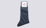 Mens Malange Sock | Blue Linen | Grenson - Main View