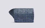 Mens Malange Sock | Blue Linen | Grenson - Rolled View