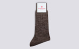 Mens Malange Sock | Brown Linen | Grenson - Main View