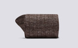 Mens Malange Sock | Brown Linen | Grenson - Rolled View