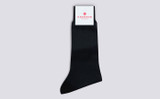 Mens Herringbone Sock | Navy Cotton | Grenson - Main View