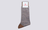 Mens Scale Sock | Taupe Cotton | Grenson - Main View