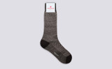 Mens Scale Sock | Black Cotton | Grenson - Full View