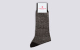Mens Scale Sock | Black Cotton | Grenson - Main View
