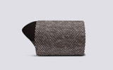Mens Scale Sock | Black Cotton | Grenson - Rolled View