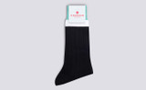 Mens Top Stripe Sock | Navy Cotton | Grenson - Main View