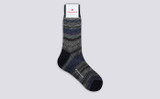 Womens Mermaid Sock | Black Cotton | Grenson - Full View