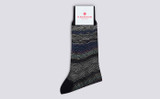 Womens Mermaid Sock | Black Cotton | Grenson - Main View