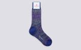 Womens Mermaid Sock | Blue Cotton | Grenson - Side View