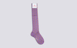 Womens Flower Sock | Lilac Cotton Blend | Grenson - Full View