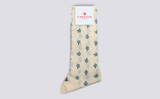 Womens Flower Sock | Cream Cotton Blend | Grenson - Main View